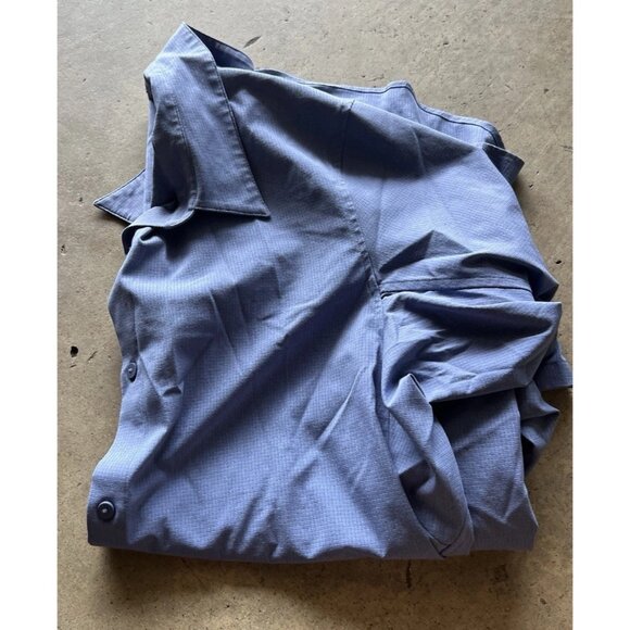 lululemon Airing Easy Short-Sleeve Light Blue Shirt mens sz XLButton Shirt - Picture 16 of 16